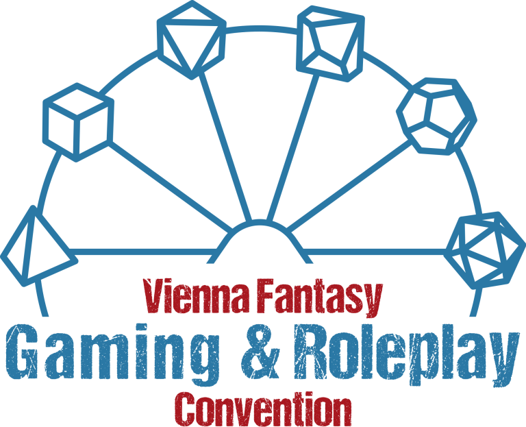 Logo der Vienna Fantasy Gaming & Roleplay Convention - ein Riesenrad mit Würfeln anstatt der Gondeln
